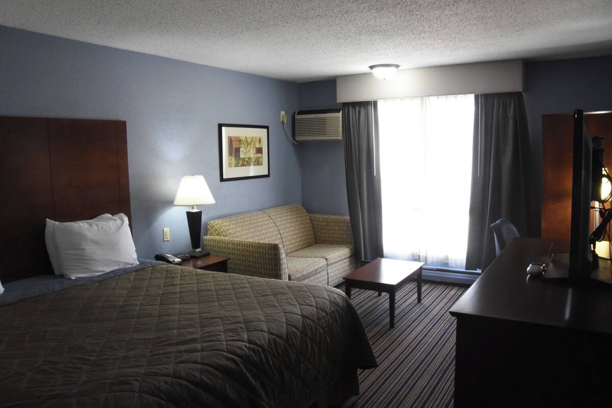 Single Room, 1 King Bed | Desk, laptop workspace, blackout curtains, iron/ironing board
