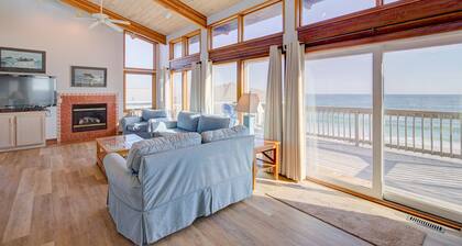 Oceanfront home with beach boardwalk, outdoor shower, decks - dog-friendly