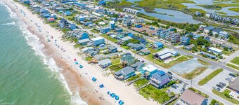 Waterfront duplex with private outdoor pool, enclosed yard, gazebo, sound views