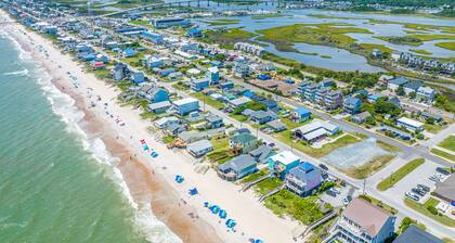 Waterfront duplex with private outdoor pool, enclosed yard, gazebo, sound views