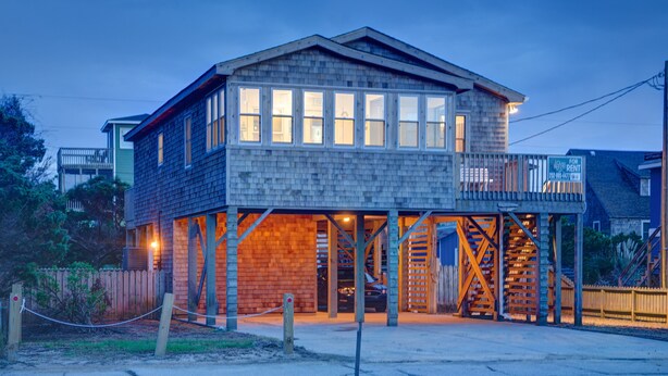 Exterior - Dog-friendly home steps from the beach with deck, WiFi, AC & great location (Buxton)