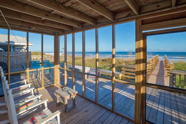 Property grounds - Beachfront home with ocean views, beach access, screened porch, deck, boardwalk (Topsail Beach)