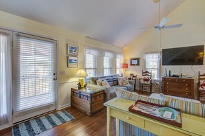 TV, DVD player, books