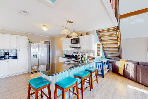 Dog-friendly home with private pool, firepit, fenced yard, covered patio, & deck