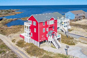 Exterior - Sound- & ocean-view home with private pool, hot tub & movie room - dog-friendly (Hatteras)