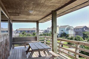 Outdoor dining - Dog-friendly home with private pool, hot tub, & central AC (Avon)