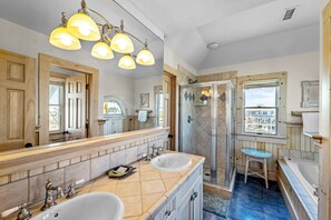Douche, serviettes fournies