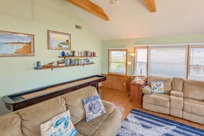 TV, DVD player, books