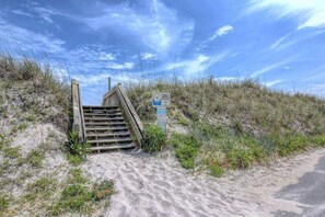Property grounds - Ocean & beach-view home with large deck, private washer/dryer, AC, beach access (North Topsail Beach)