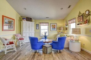 TV - Ocean & beach-view home with large deck, private washer/dryer, AC, beach access (North Topsail Beach)