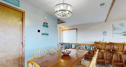 Dog-friendly, ocean/sound view home with breezy decks, fast WiFi & shared pool