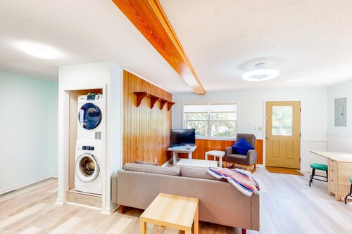 Dog-friendly, waterfront home w/sound access, patio & WiFi - walk to the beach