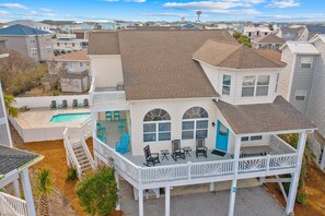 Exterior - Tranquil dog-friendly home with pool, balcony, central AC, & washer/dryer (Ocean Isle Beach)