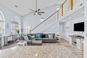 Smart TV - Tranquil dog-friendly home with pool, balcony, central AC, & washer/dryer (Ocean Isle Beach)