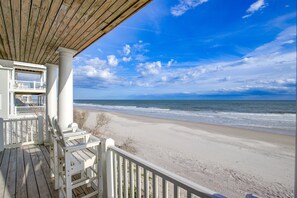 On the beach - Oceanfront home with a pool, beach access, washer/dryer & central AC (North Topsail Beach)