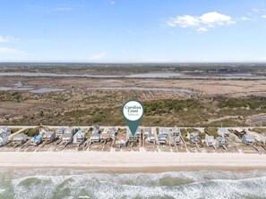 On the beach - Oceanfront home with private beach access, hot tub, central AC, & W/D - dogs ok (North Topsail Beach)