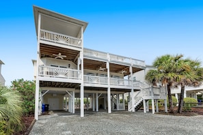 Exterior - Finally Free: Sprawling home with pool access, balconies, enclosed yard, & grill - dogs ok (Ocean Isle Beach)