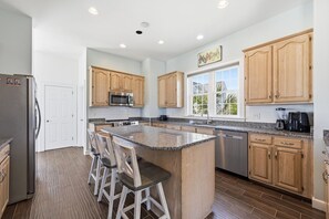 Fridge, microwave, oven, stovetop - Oceanfront, Next door to Pool, Easy Access, oversized deck (North Topsail Beach)