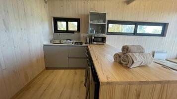 Standard Apartment, Sea View | Private kitchen | Coffee/tea maker, blender, toaster oven, spices