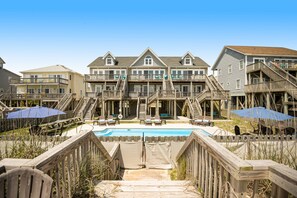 A heated pool - Sunshine- Oceanfront townhome with beach access, a pool, hot tub, & AC (North Topsail Beach)