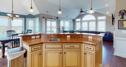 Stately and dog-friendly beach home near water with private pool & hot tub