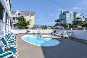 Pool - Dog-friendly beach home with private pool, hot tub, AC, pool table & game room (Avon)