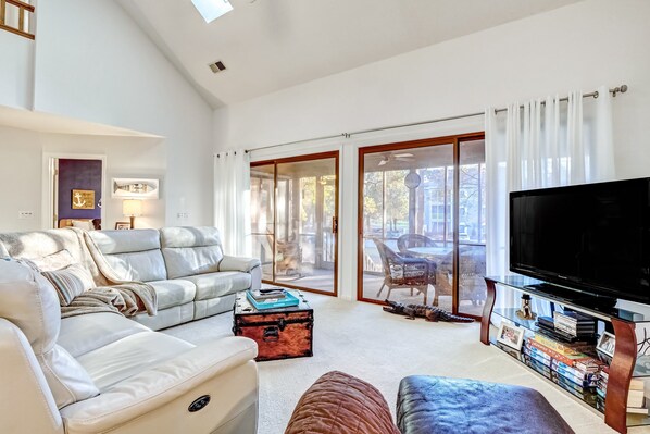 TV, DVD player, books