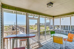 Dining - Inviting Oceanfront Home w/Covered & Screened-In Porches, Free WiFi, Sundeck, AC (Holden Beach)
