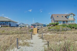 Exterior - Inviting Oceanfront Home w/Covered & Screened-In Porches, Free WiFi, Sundeck, AC (Holden Beach)