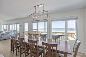 Dining - Renovated home w/two Oceanfront Covered Porches, Free WiFi, Central AC, W/D (Holden Beach)