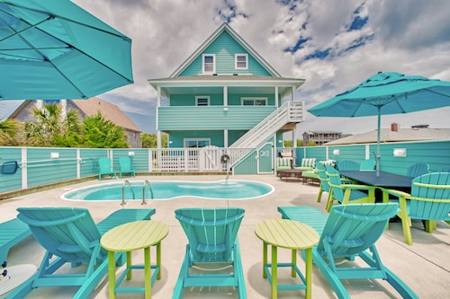 Dog-friendly home with private pool, hot tub, ocean view, & high-speed WiFi