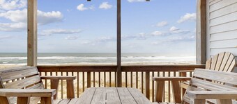 Oceanfront condo with outdoor pool, W/D BBQ, and balcony