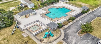 Towering beach house with private pool, hot tub, decks & ocean views