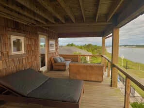 Terrace/patio - Custom home on the Intracoastal with water views, pool, dock, & decks (Holden Beach)