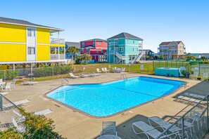 Pool - Condo near the beach with pool, BBQ area, balcony, & fireplace (Holden Beach)