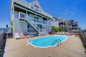 Pool - Oceanfront home with private pool, hot tub, decks & fast WiFi - dog-friendly (Salvo)