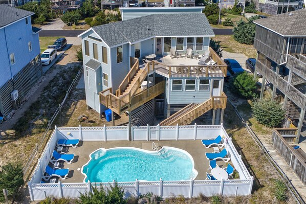 Exterior - Oceanfront home with private hot tub, outdoor pool, fireplace, & game room (Waves)