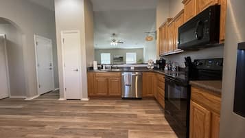 Microwave, oven, stovetop, dishwasher