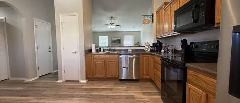 Microwave, oven, stovetop, dishwasher