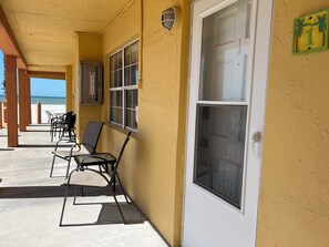 Terrace/patio - Beachfront 1BR, Steps to Ocean, Dog Friendly. BOOK TODAY! (Redington Shores)