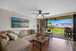 TV - Maui Sunset B319: Ocean view 2BR condo in North Kihei, perfect for families. (Kihei)