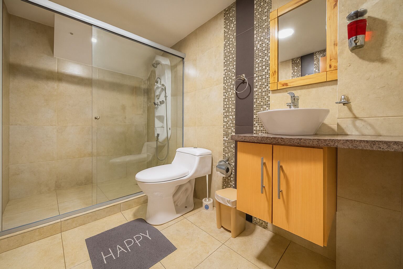 Towels, soap, toilet paper