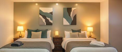 2 bedrooms, iron/ironing board, internet, bed sheets