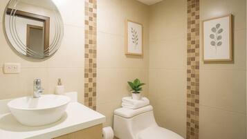 Towels, soap, toilet paper