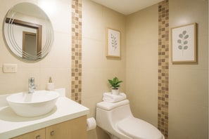 Towels, soap, toilet paper