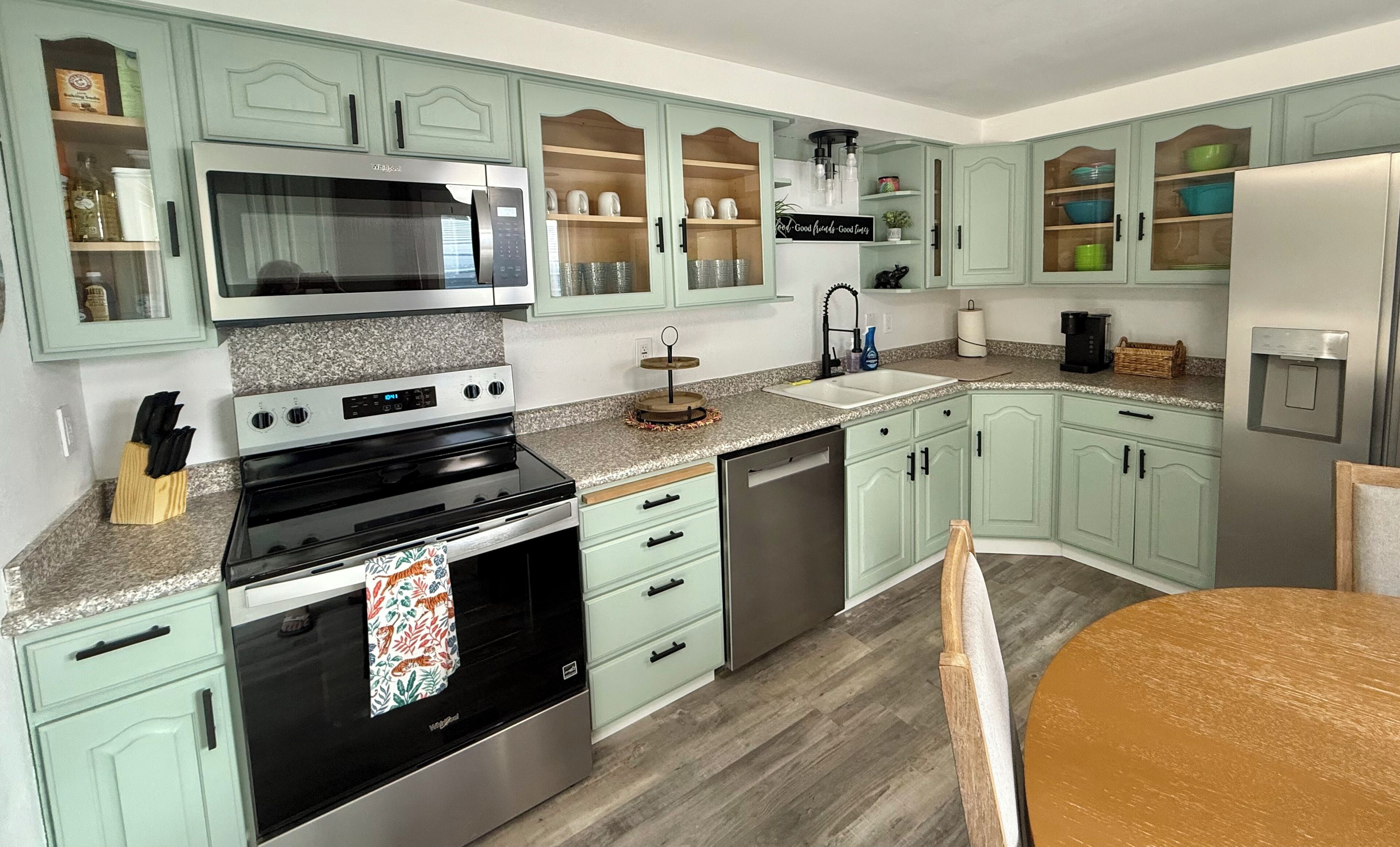 Microwave, oven, stovetop, dishwasher