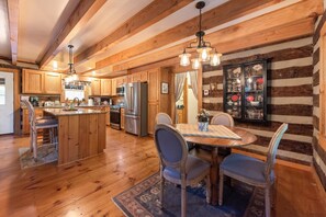 Dining - Cabin Chateau at Big Tree | Dreamy Deck with Outdoor Fireplace | Hot Tub & Foosball (West Jefferson)