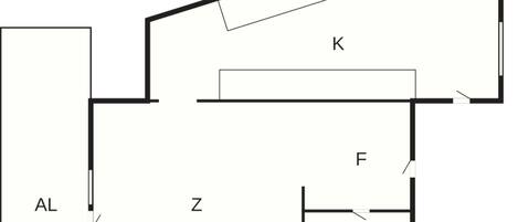 A floor plan with labeled rooms AL, Z, K, F, and B.