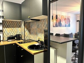 Fridge, microwave, stovetop, coffee/tea maker - Deer House Sinaia | Fireplace and Balcony (Bușteni)