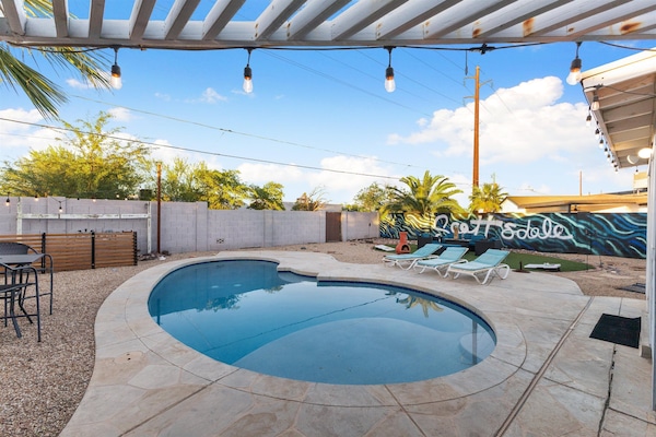 Sparkling pool offering a refreshing retreat under the sun.